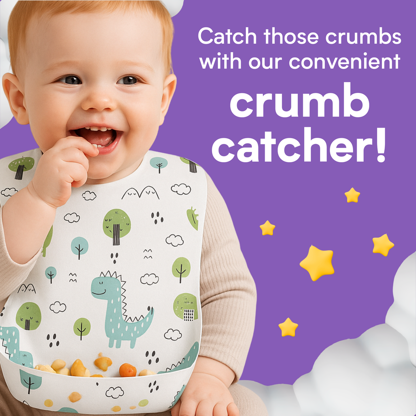 Disposable Sleeveless Baby Bib - Dino (60 Pack)