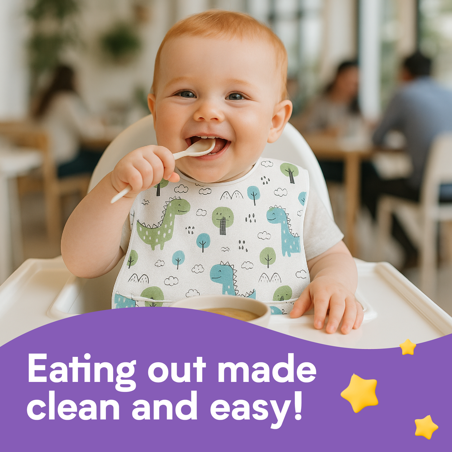 Disposable Sleeveless Baby Bib - Dino (60 Pack)