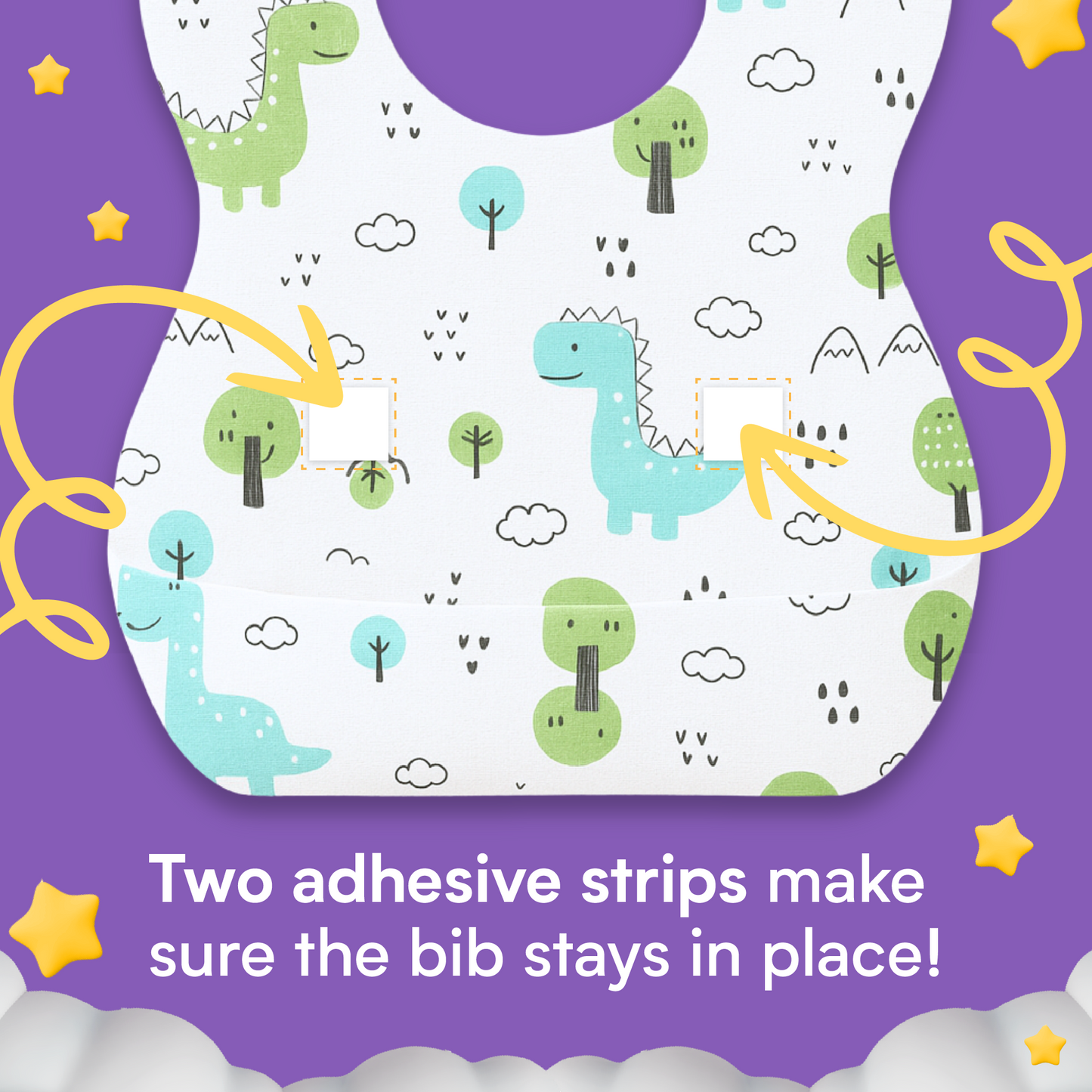 Disposable Sleeveless Baby Bib - Dino (60 Pack)