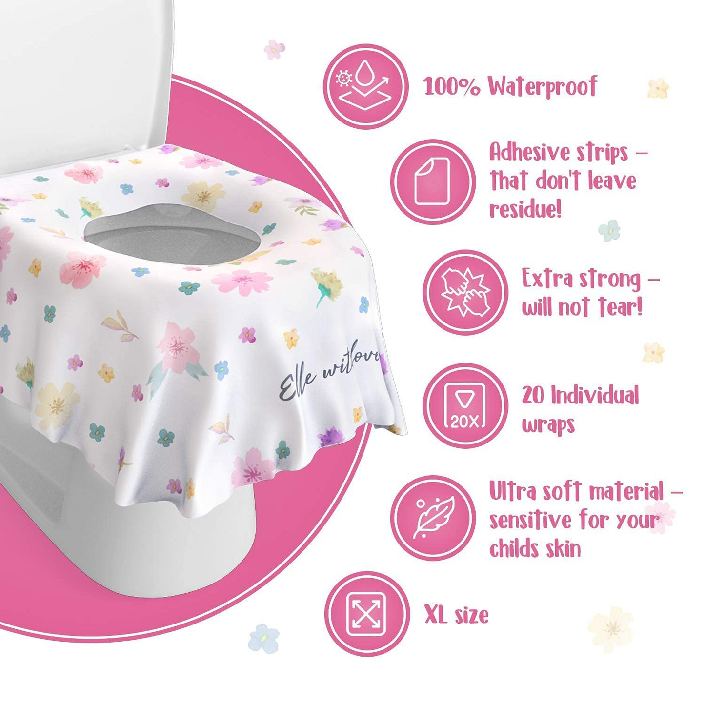 Disposable Toilet Seat Covers - Floral (40 Pack)