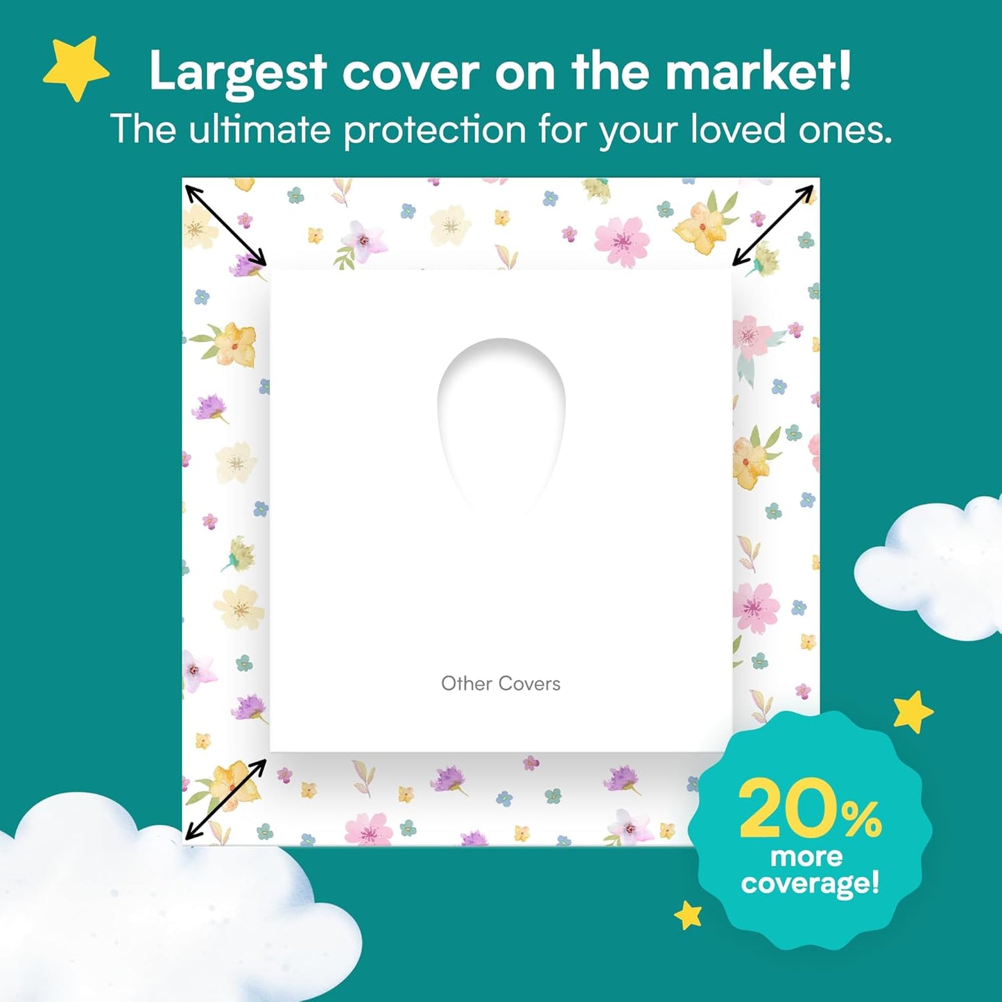 Disposable Toilet Seat Covers - Floral (80 Pack)