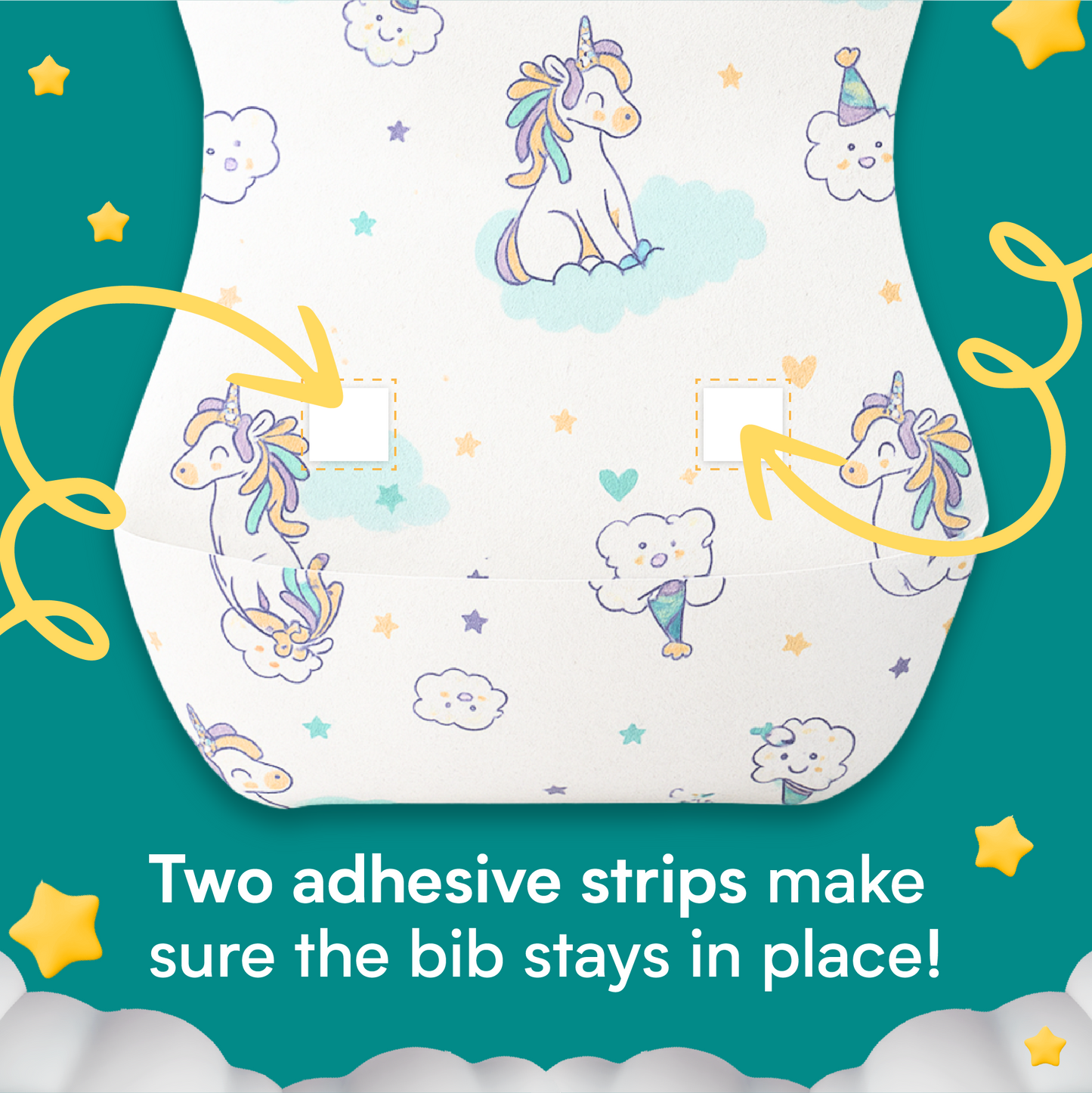 Disposable Sleeveless Baby Bib - Unicorn (60 Pack)