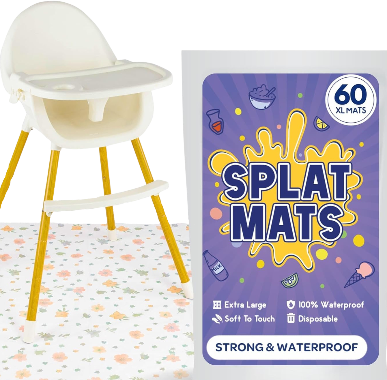 Disposable Splat Mats - Floral (120 Pack)