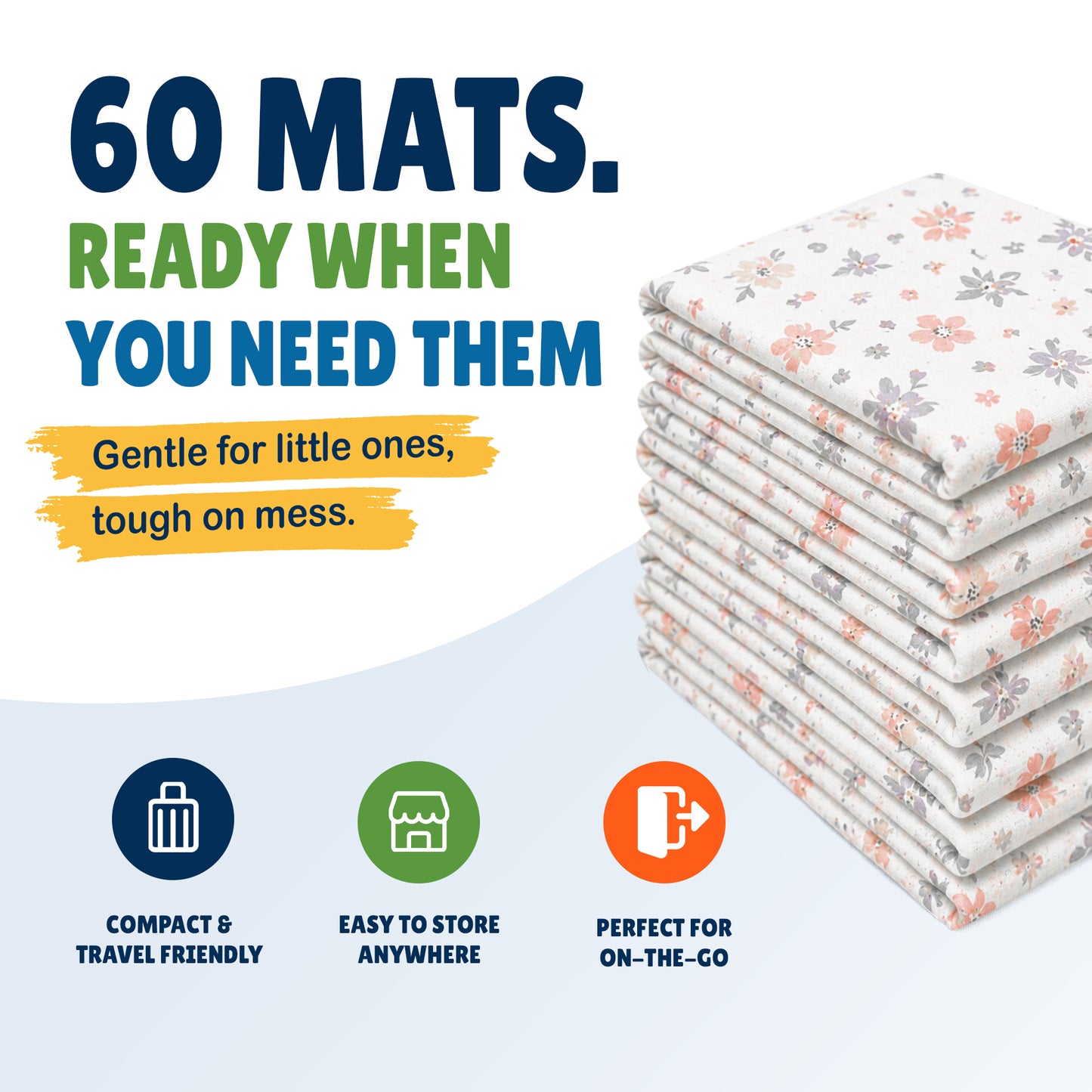 Eli's Disposable Splat Mats - Floral (60 Pack)