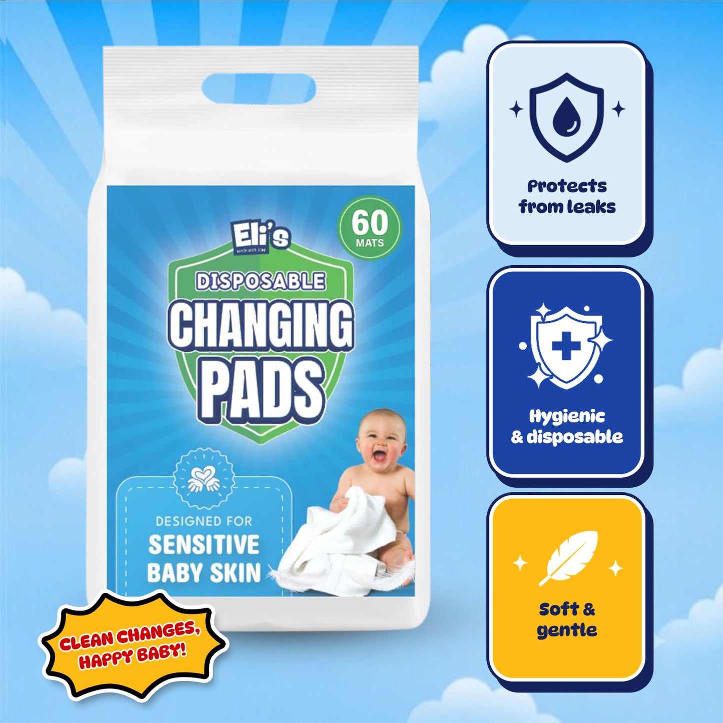 Disposable Changing Pads - Boho (60 Pack)