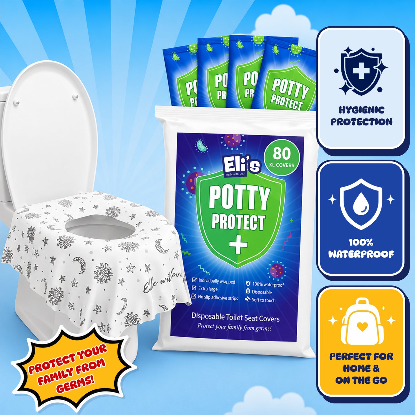Disposable Toilet Seat Covers - Boho (80 Pack)