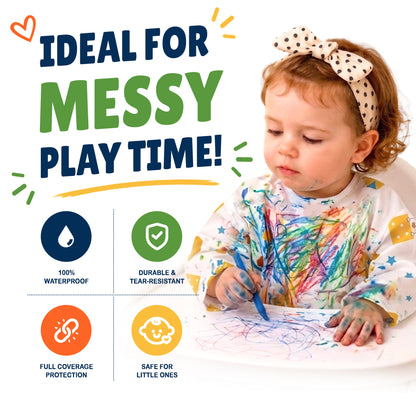 Disposable Long Sleeve Baby Bib - Sleepy Bear (20 Pack)